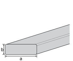 1.4301 Flat bar 60x40 mm bright drawn h11 EN 10278 factory length 3m