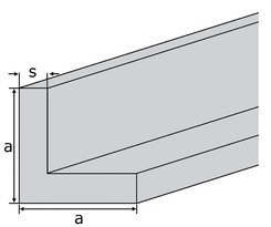 Alu-Winkel EN-AW 6060 (AlMgSi0,5) 20x20x2 mm pulverbeschichtet Trafficwhite RAL9016 EZL a 6 m