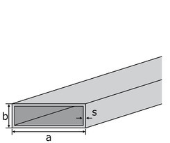 Aluminij-Pravokotna cev EN-AW 6060 (AlMgSi0,5) 200x40x4mm stisnjeno T66 dolžina 6 m mit gerundeten Kanten