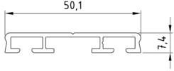 Alu Flachdeckschiene System 50 (50,1x7,4mm) blank EZL 6 m